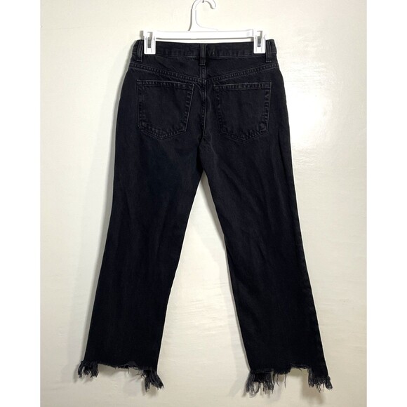 Free People We The Free Jean Size 24 Maggie Mid Straight Crop Distressed Raw Hem - Picture 3 of 12